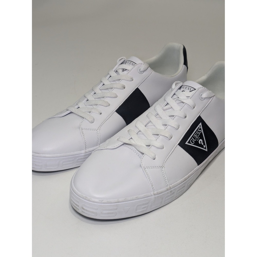 Guess Men's Paschal‎ Casual Low-Top Lace-Up Sneakers, Black/White, 13 M